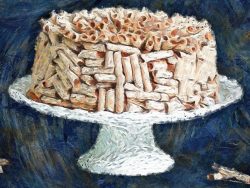 Dessert Gallery concorde cake remade in the style of Vincent Van Gogh with graphics