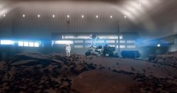 3D animated astronaut in Lunar Mars Facility