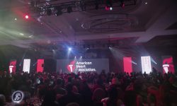 American Heart Association logo on main screen at 2023 Paul "Bear" Bryant Awards