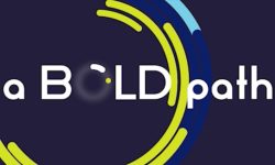 Stylized text logo reads "a BOLD path" with circular graphic elements in blue, green, and yellow on a dark background.